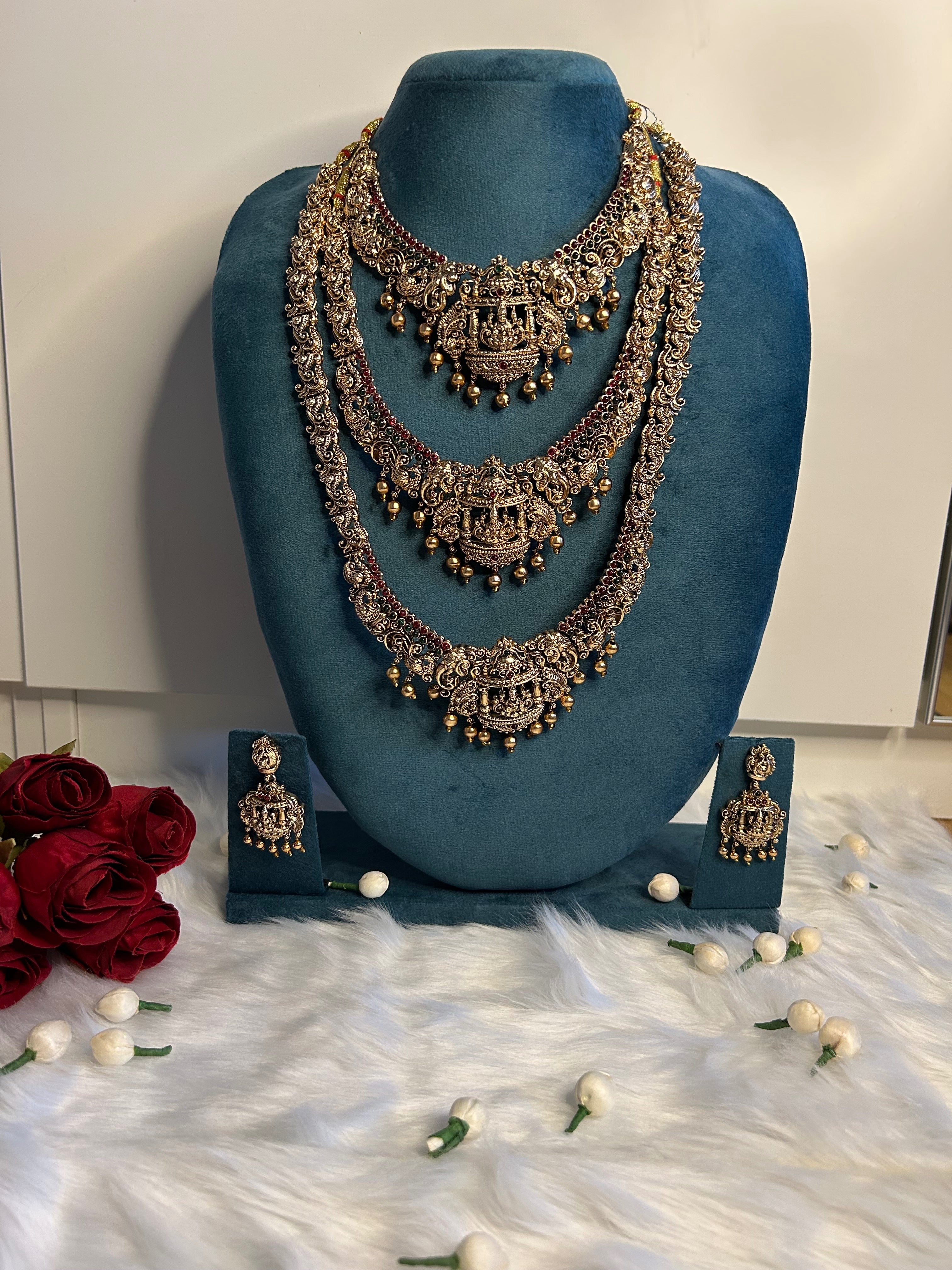 Temple Heritage Three-Layer Bidal Necklace Set