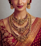 Temple Heritage Three-Layer Bidal Necklace Set