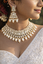 Royal White Stone Kundan Set
