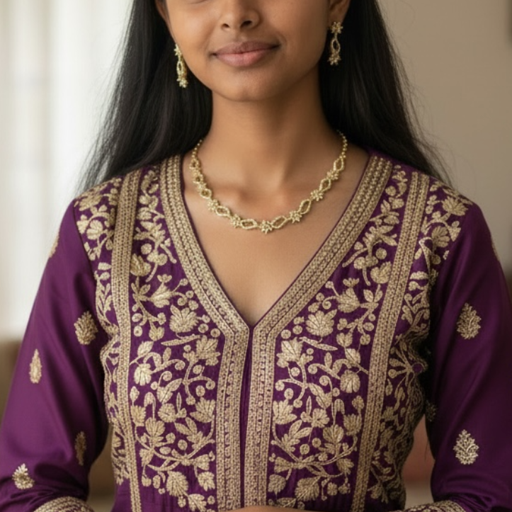 Modern Floral Necklace Set