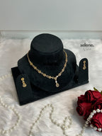 Delicate Gold-Tone Drop Necklace Set