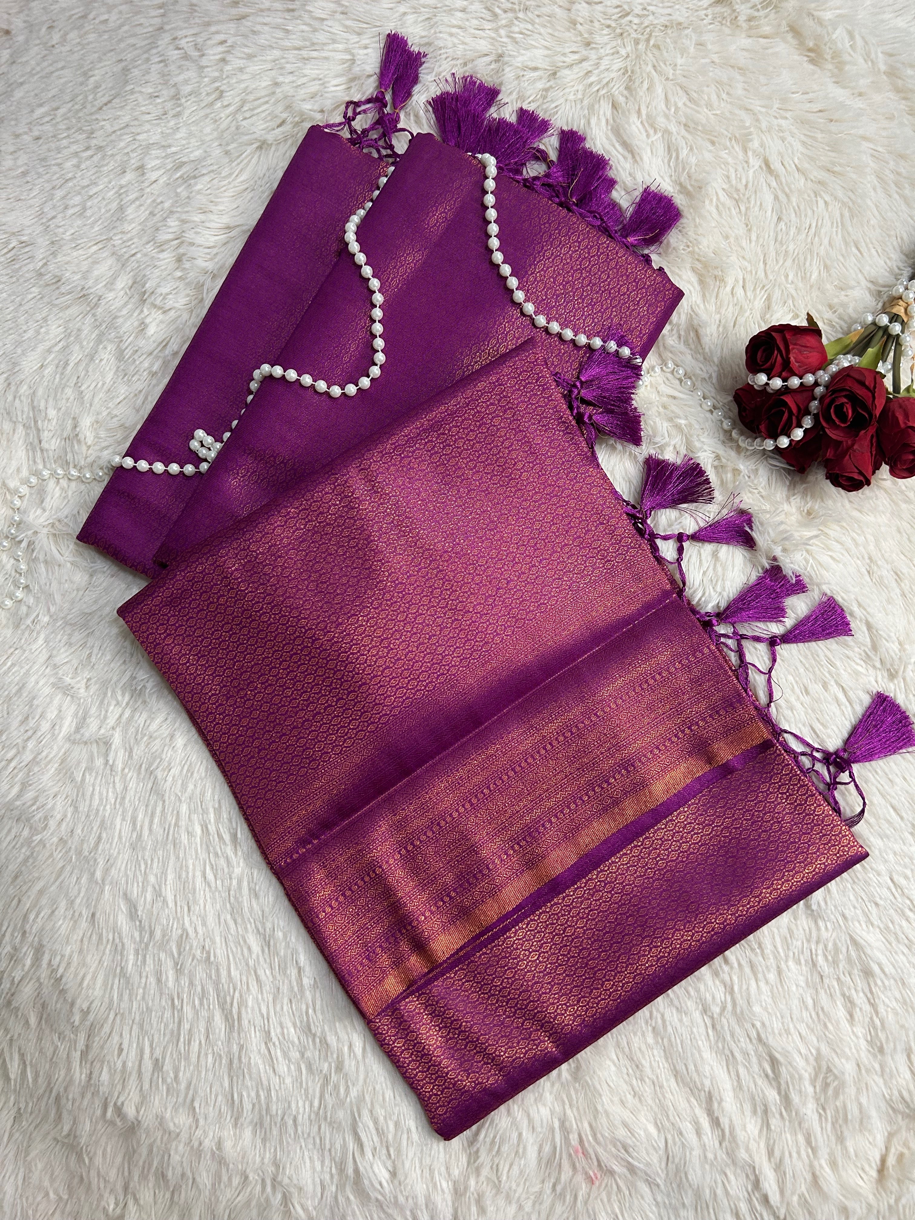 Magenta Kubera Soft Silk Saree