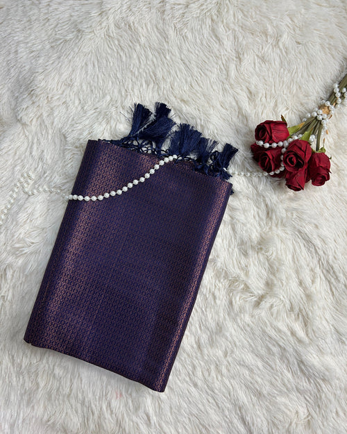 Dark Violet Kubera Soft Silk Saree