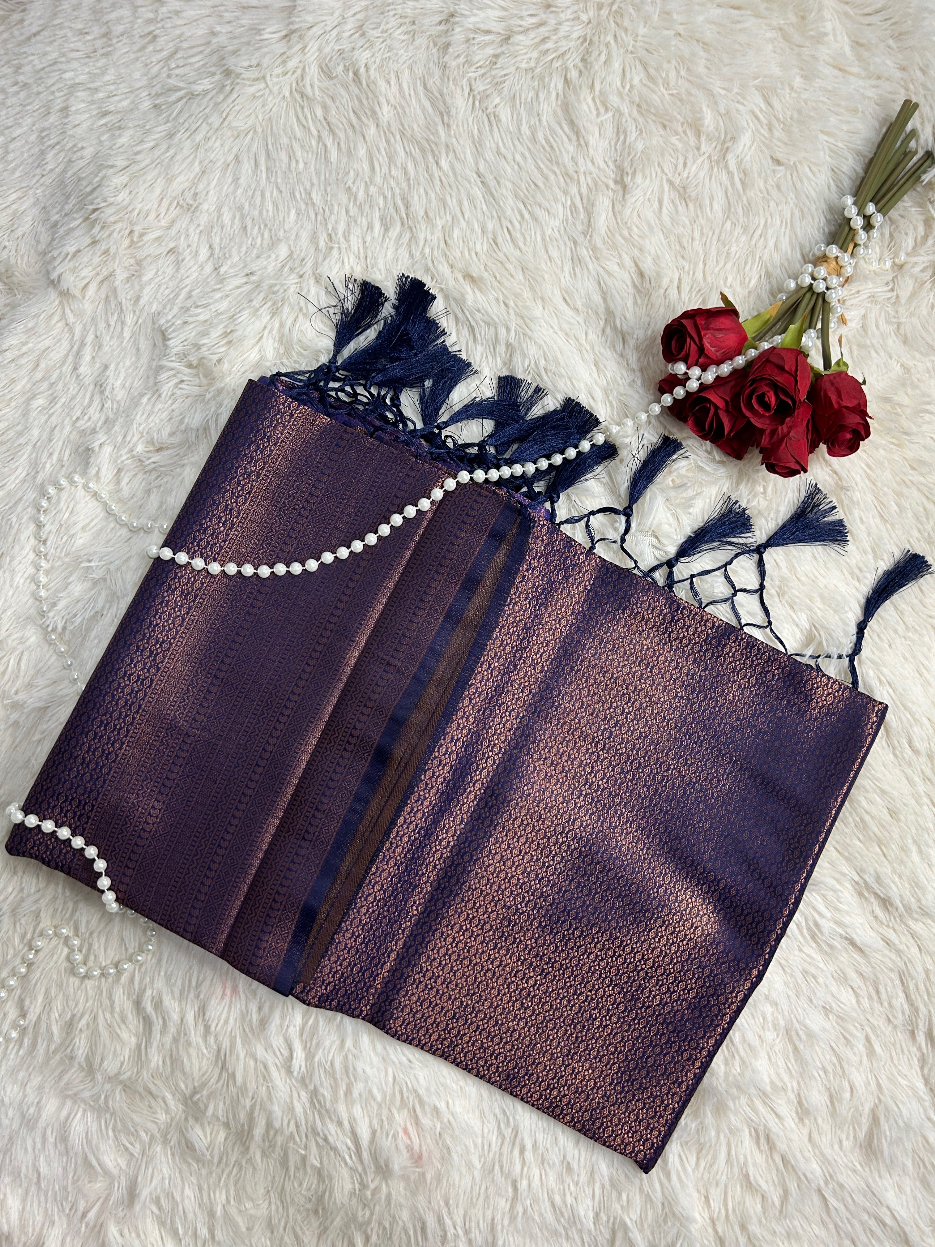 Dark Violet Kubera Soft Silk Saree