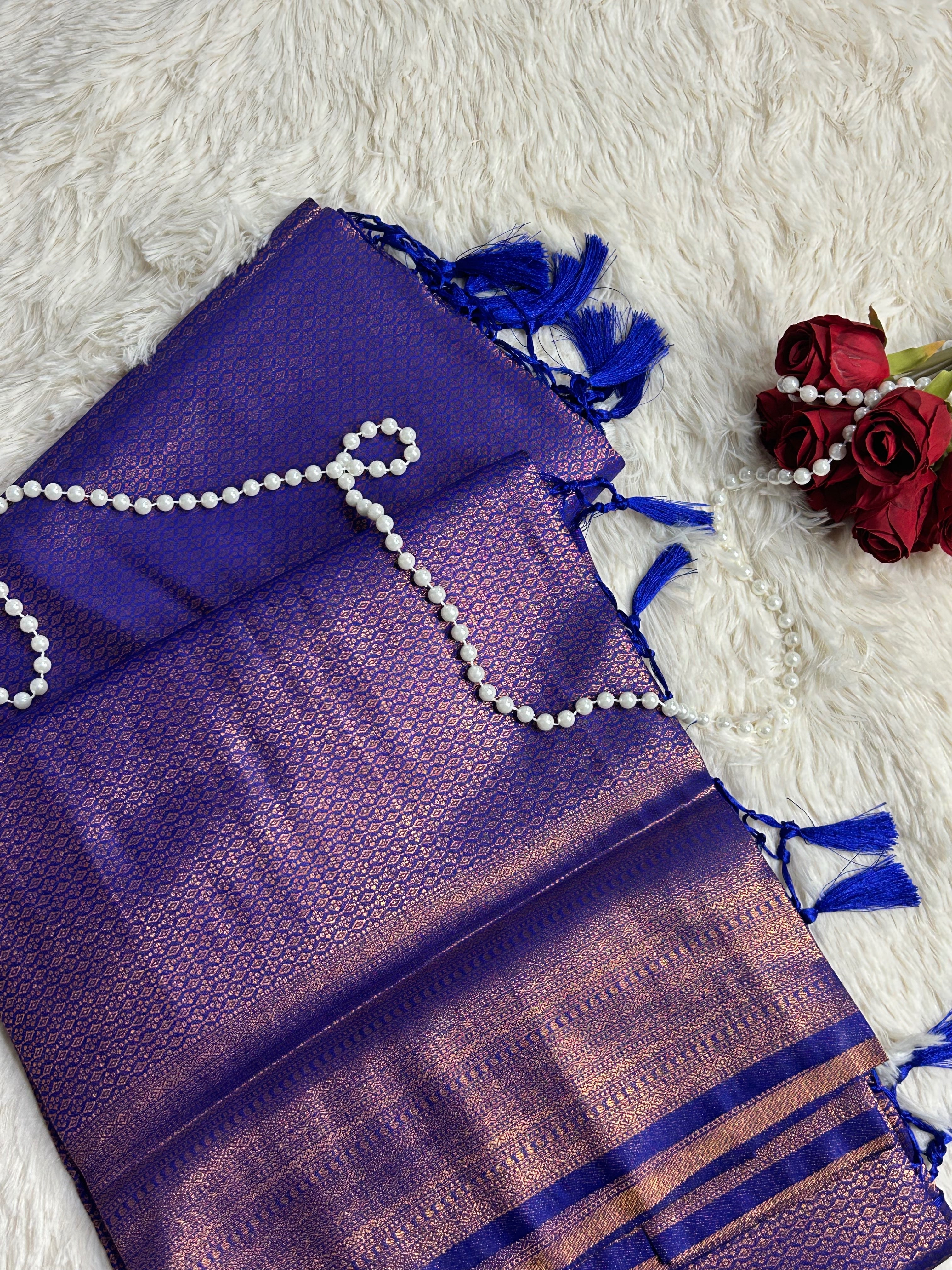 Royal Blue Kubera Soft Silk Saree
