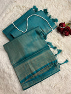 Teal Green Kubera Soft Silk Saree