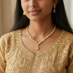 Teardrop Crystal Necklace Set