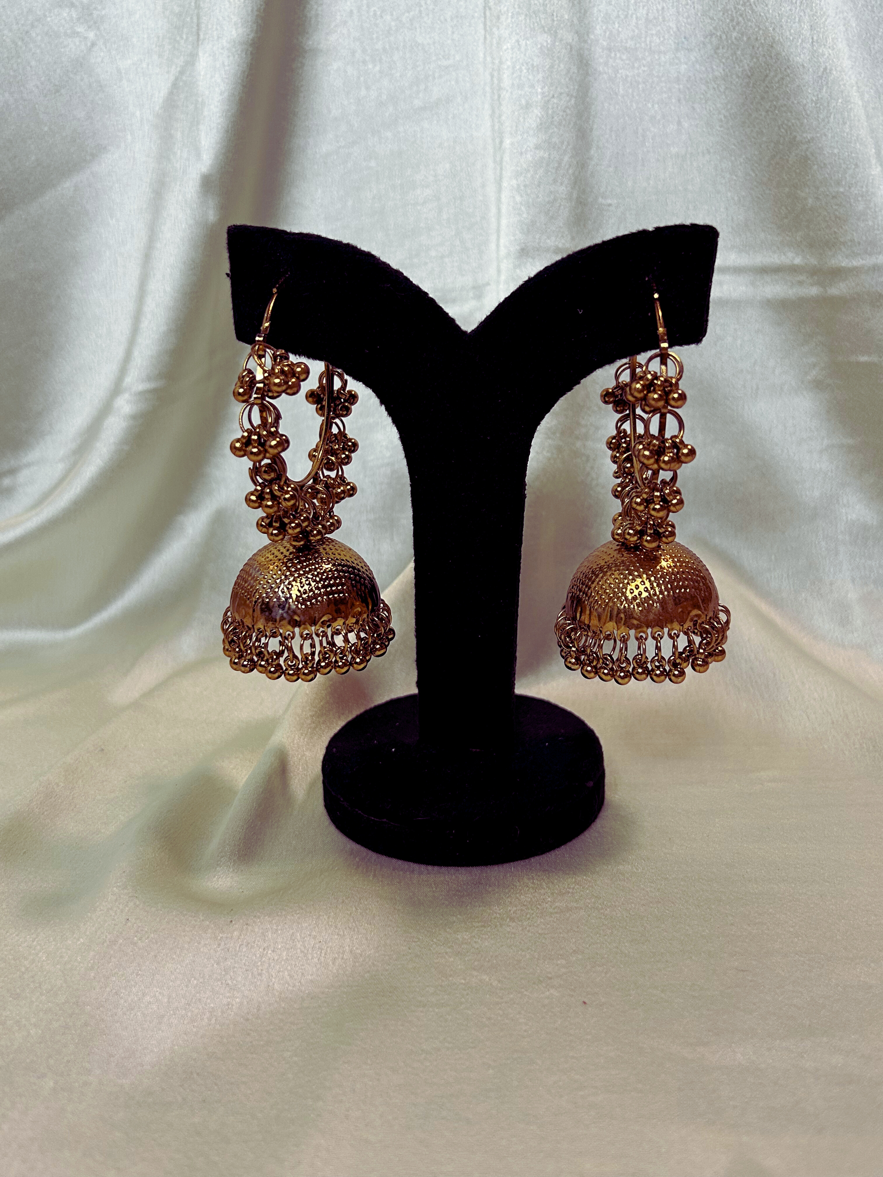 Antique Bell Drop Jhumka Earrings