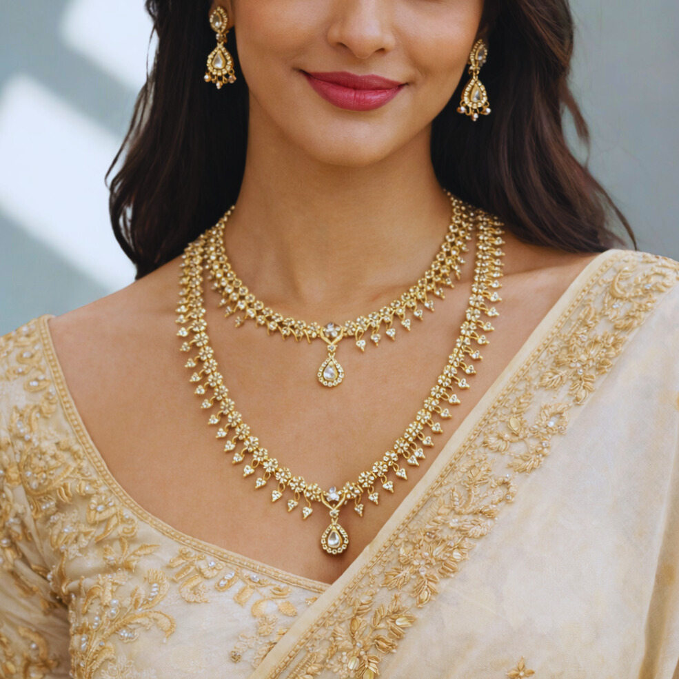 Two-Layer Necklace & Earring Set