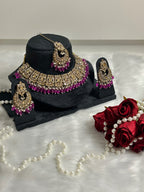 Majestic Purple Stone Kundan Set