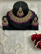Majestic Purple Stone Kundan Set