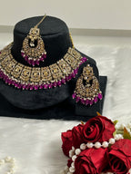 Majestic Purple Stone Kundan Set