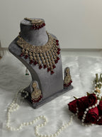 Ruby Red Stone Long Kundan Set