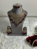 Ruby Red Stone Long Kundan Set