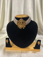 Pearl Temple Choker Set with Lakshmi Pendant