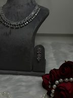 Silver-Tone Crystal Necklace Set